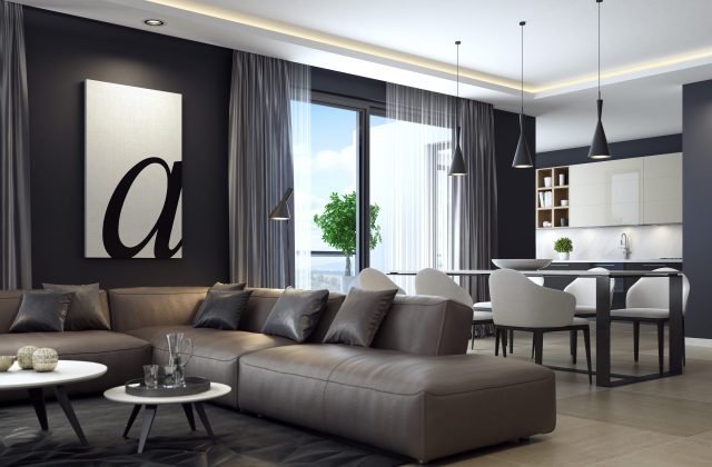 peinture noire salon