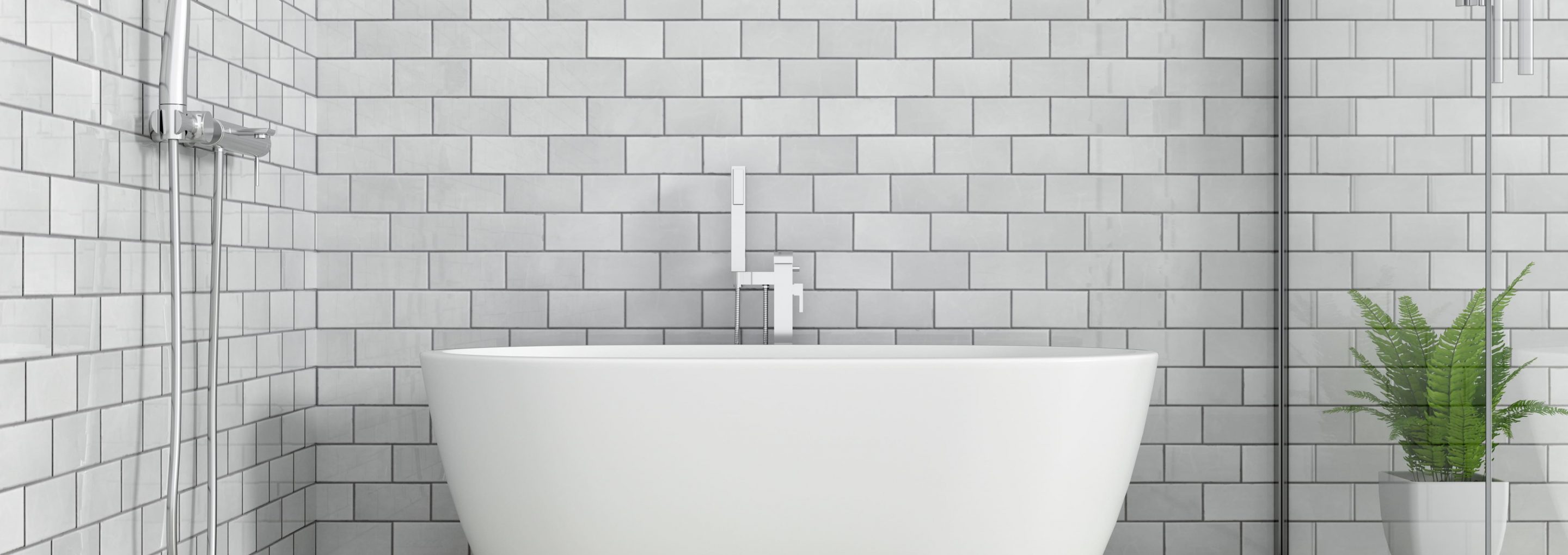 salle de bain avec carrelage