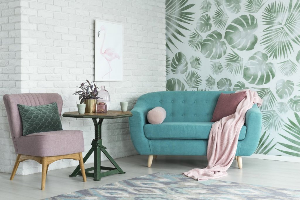 papier peint vert plantes