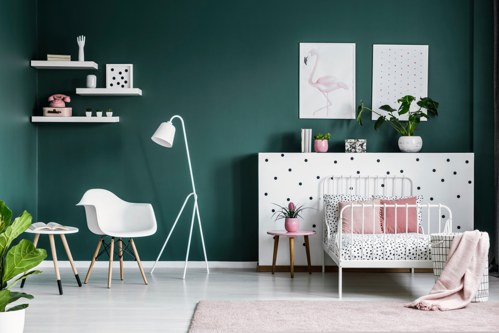 chambre-fille-peinture-vert