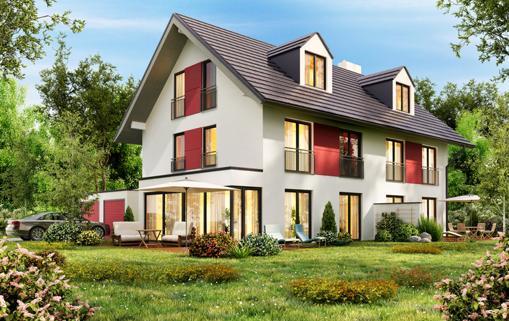 Une maison contemporaine construite sur un terrain champêtre