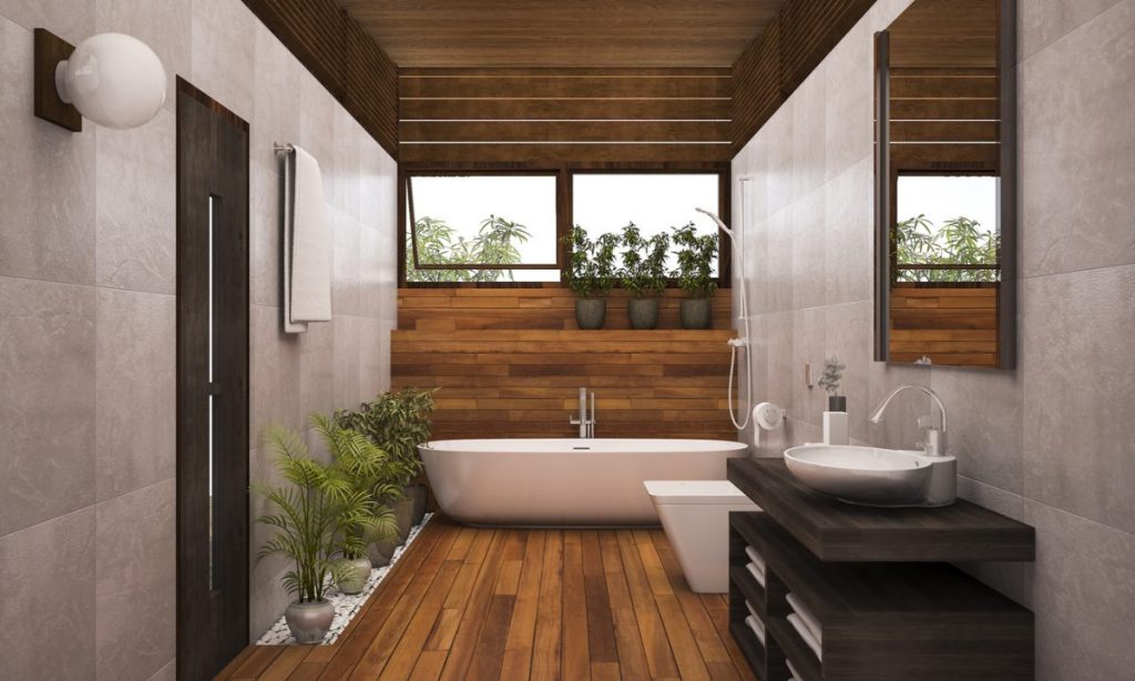 salle de bain chic boheme