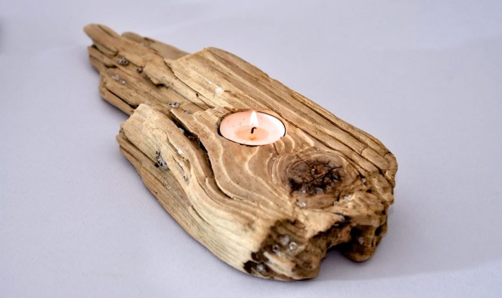 bois flotté porte bougie