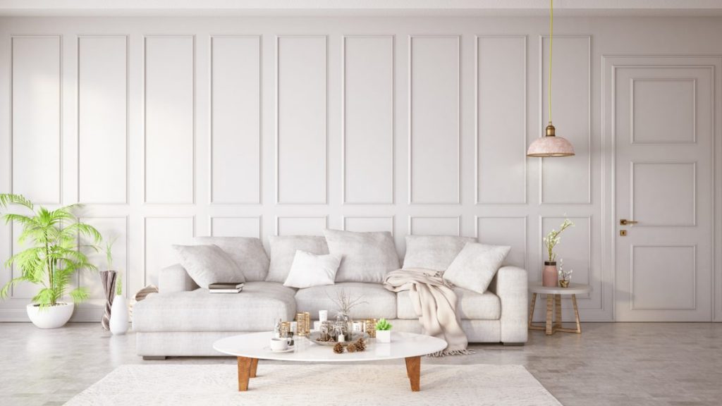 salon unicolore blanc