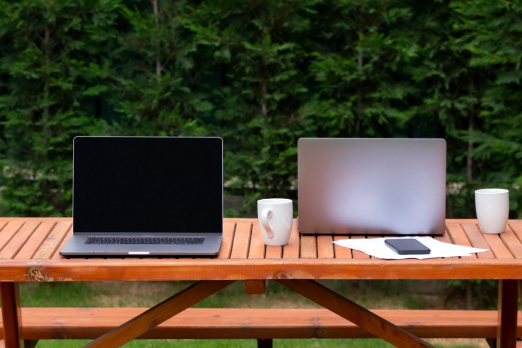 connexion wifi dans le jardin télétravail